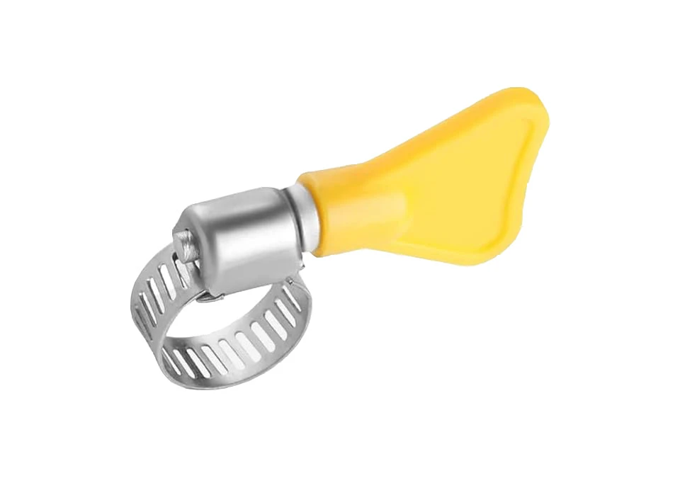 Hose Clamp Butterfly Stainless Steel 21-38mm - Yellow